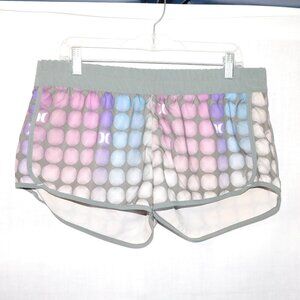 Hurley Womens XL Gray Purple Blue Pink Running Board Activewear Shorts